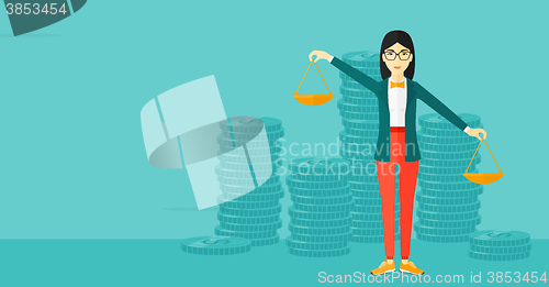 Image of Business woman with scales.