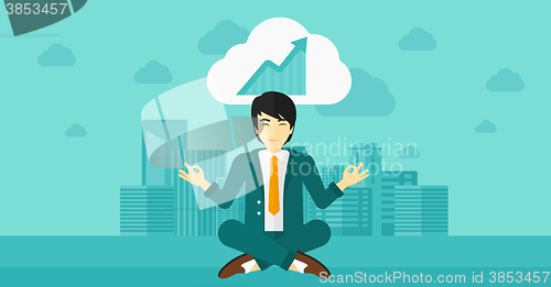 Image of Peaceful businessman meditating.