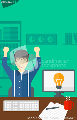 Image of Man working at office.