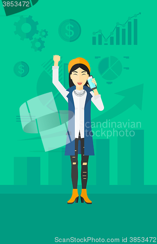 Image of Happy successful business woman.
