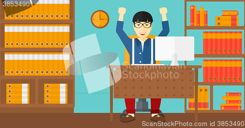 Image of Man working at office.