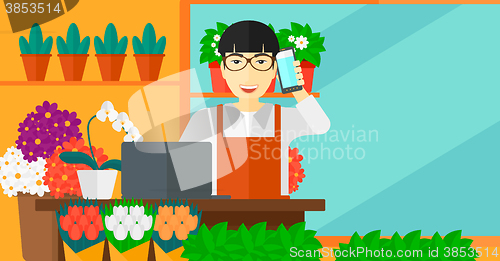 Image of Florist taking order.