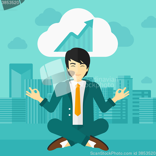 Image of Peaceful businessman meditating.