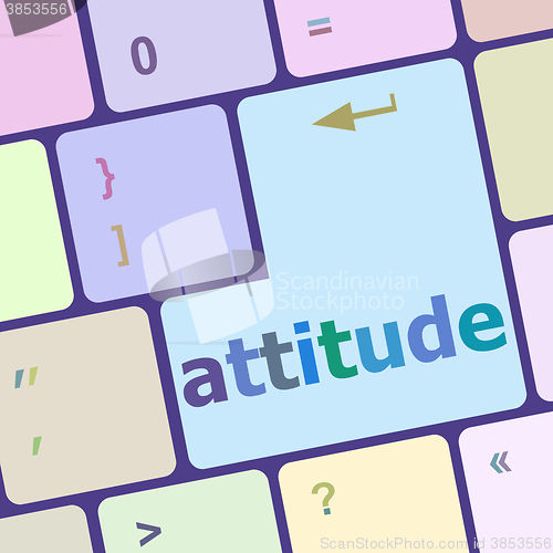 Image of Keyboard with enter button, attitude word on it vector illustration