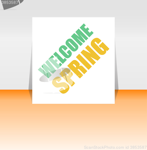 Image of Welcome Spring Holiday Card. Welcome Spring Vector. Welcome Spring background. Spring Holiday Graphic. Welcome Spring Art. Spring Holiday Drawing