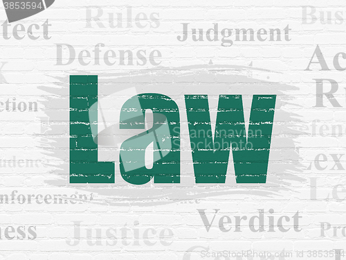 Image of Law concept: Law on wall background