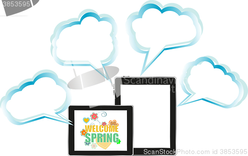 Image of Welcome Spring Holiday Card. Welcome Spring Vector. Welcome Spring background. Spring Holiday Graphic. Welcome Spring Art. Spring Holiday Drawing
