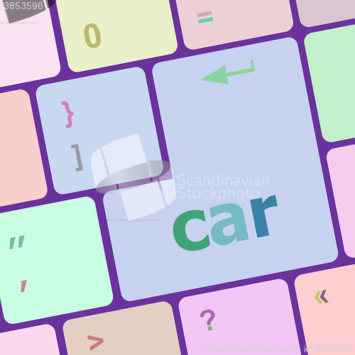 Image of Car Delivery button computer keyboard vector illustration