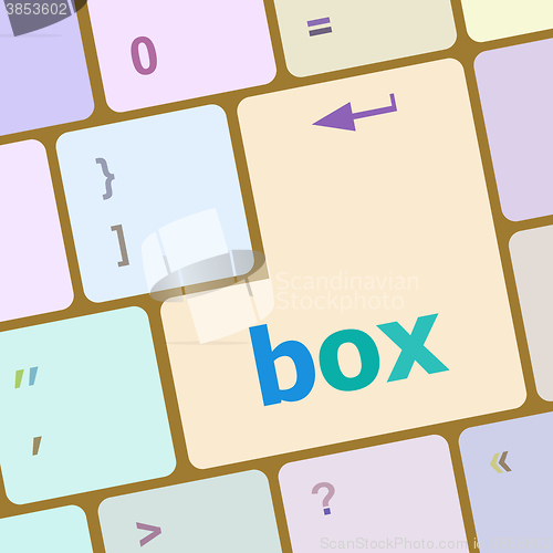 Image of box button on the keyboard - holiday concept vector illustration