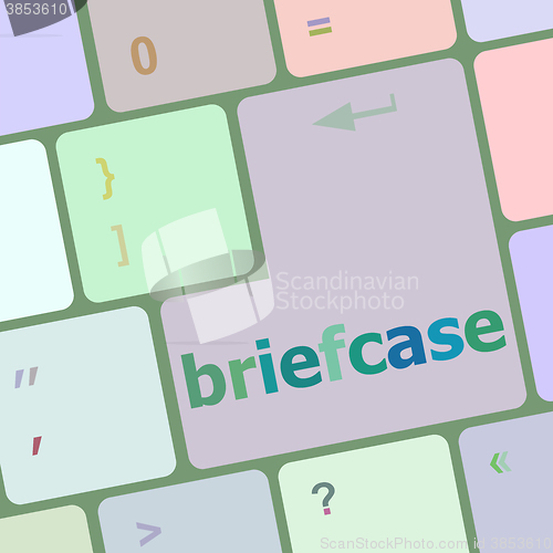 Image of Briefcase text button on keyboard with soft focus vector illustration