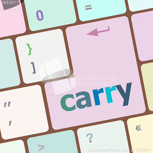 Image of carry button on computer pc keyboard key vector illustration