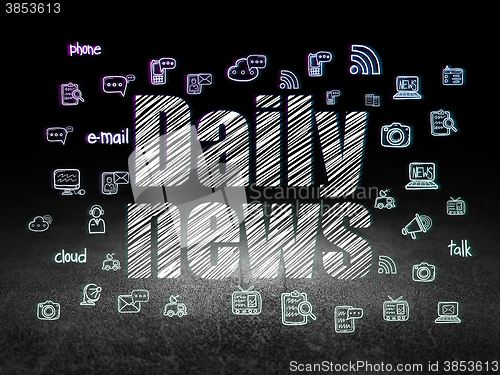 Image of News concept: Daily News in grunge dark room