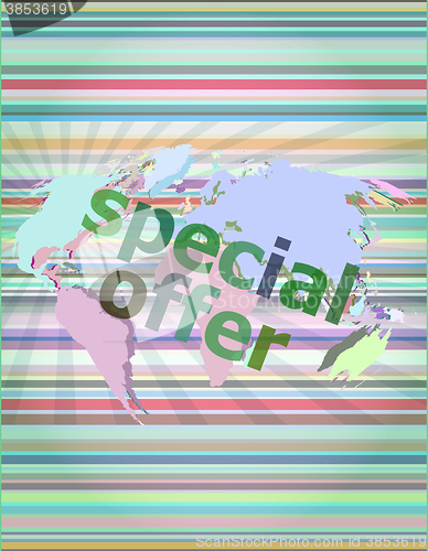 Image of special offer text on digital screen vector illustration