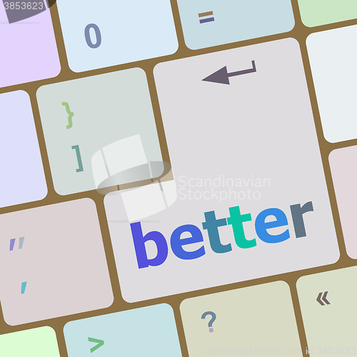 Image of better word on computer pc keyboard key vector illustration