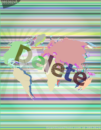 Image of The word delete on digital screen, information technology concept vector illustration