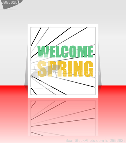 Image of Welcome Spring Holiday Card. Welcome Spring Vector. Welcome Spring background. Spring Holiday Graphic. Welcome Spring Art. Spring Holiday Drawing