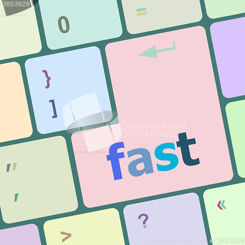 Image of fast button on the computer keyboard key vector illustration