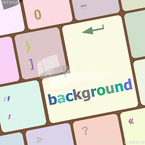 Image of background word on computer keyboard key button vector illustration