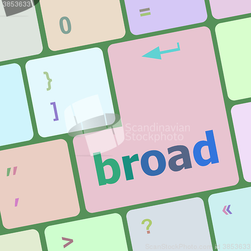 Image of broad word on keyboard key vector illustration