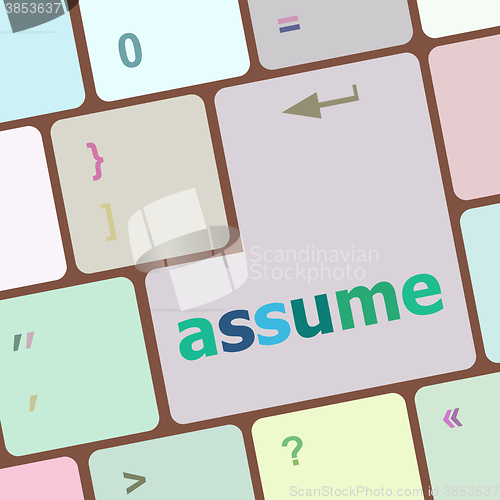 Image of Keyboard with enter button, assume word on it vector illustration