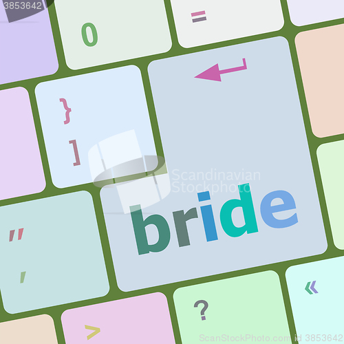 Image of Computer keyboard with the text bride vector illustration