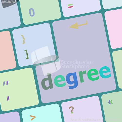 Image of degree button on computer pc keyboard key vector illustration