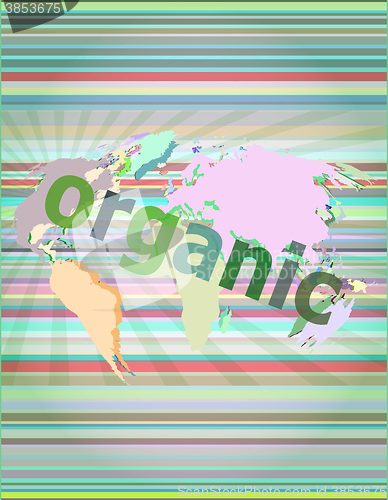 Image of Marketing concept: words organic marketing on digital screen vector illustration