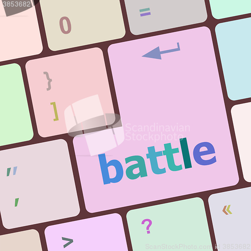 Image of battle button on computer keyboard pc key vector illustration