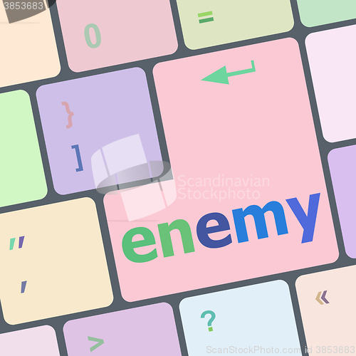 Image of enemy button on computer pc keyboard key vector illustration