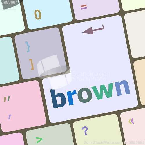 Image of brown word on keyboard key vector illustration