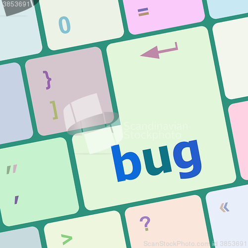 Image of Computer keyboard with bug key. business concept vector illustration