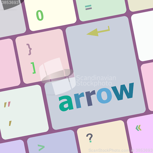 Image of arrow button on computer keyboard key vector illustration