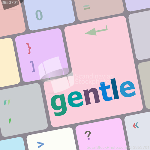 Image of gentle button on computer pc keyboard key vector illustration