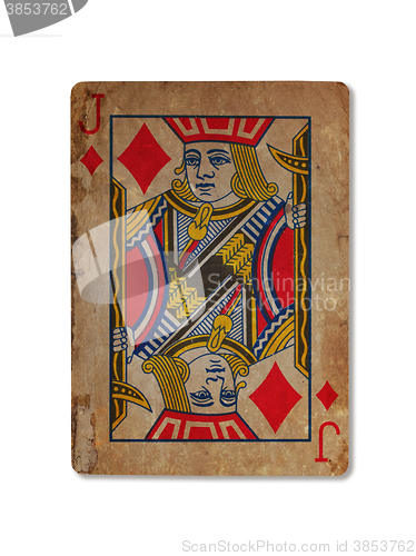 Image of Very old playing card, Jack of diamonds