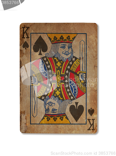 Image of Very old playing card, King of spades