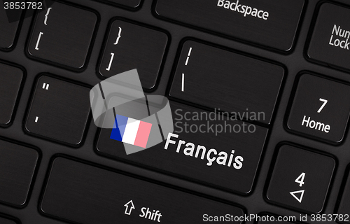Image of Enter button with flag France - Concept of language