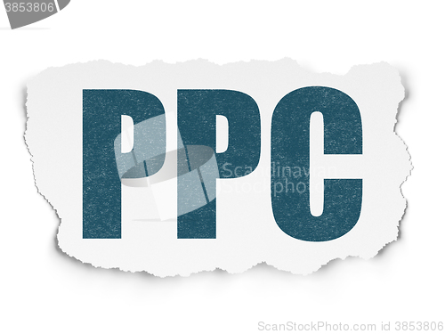 Image of Marketing concept: PPC on Torn Paper background