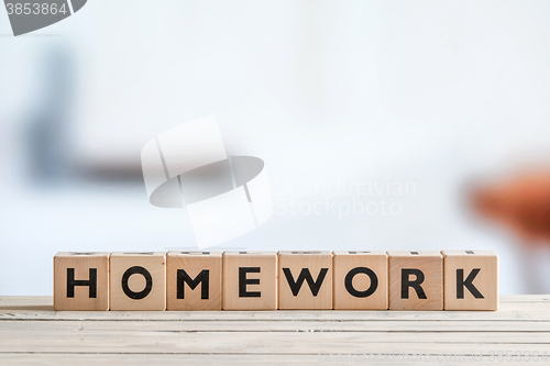 Image of Homework message on a table