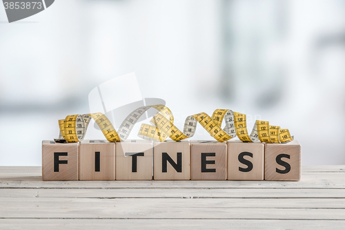 Image of Fitness sign with measure tape