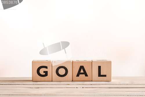 Image of Goal sign on a wooden desk