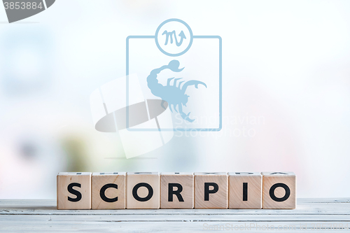 Image of Scorpio star sign on a table