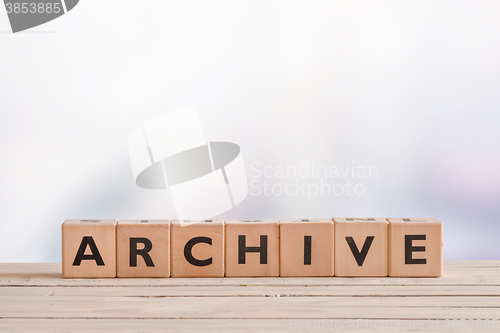 Image of Archive sign on a wooden table