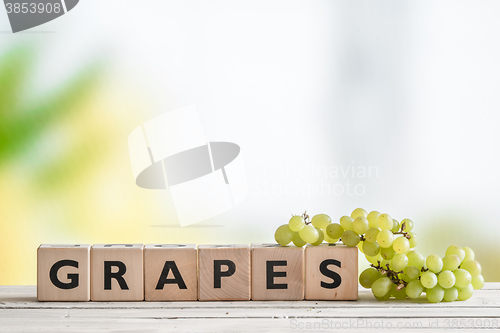 Image of Grapes sign with green grapes