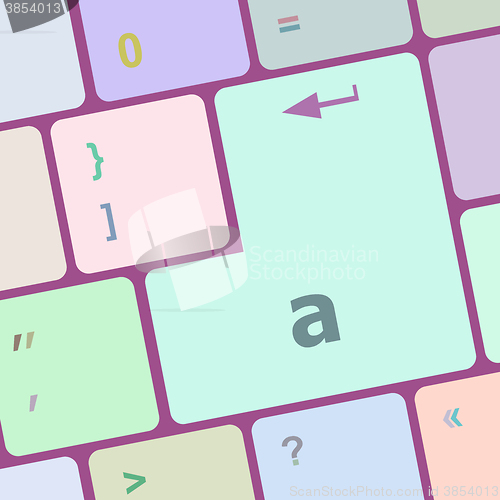 Image of a word on computer button, keyboard key vector illustration