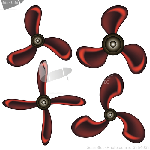 Image of Set of Red Propeller Icons