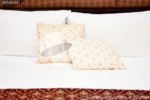 Image of Pillows in Hotel bedroom