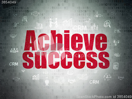 Image of Business concept: Achieve Success on Digital Paper background