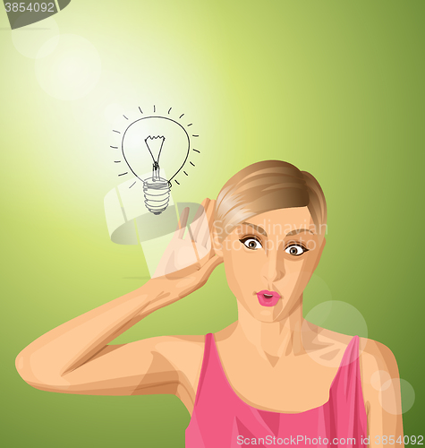 Image of Vector woman overhearing something