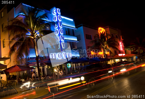 Image of night scene ocean drive editorial miami