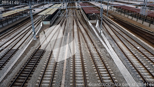 Image of Cargo trains in old train depot